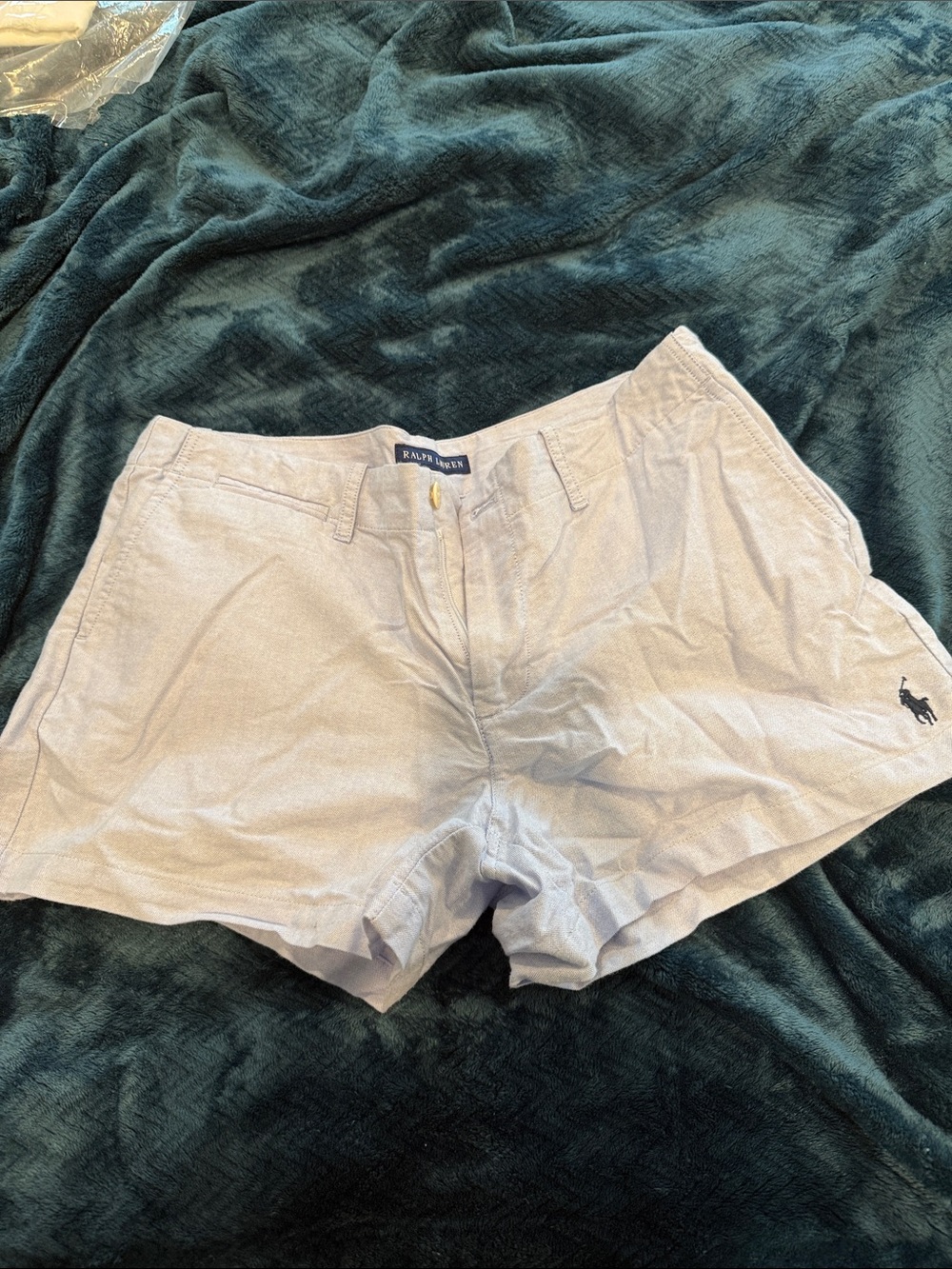 Ralph Lauren women’s Pale Blue Cotton Flat-Front Shorts